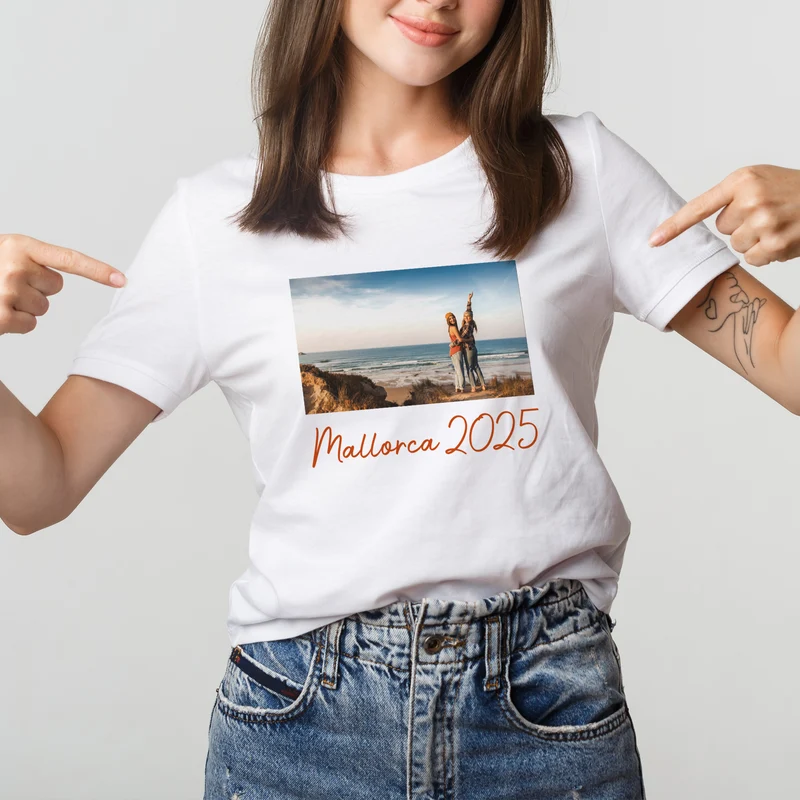 Personalisiertes T-Shirt für Frauen mit eigenem Foto & Text | Weiß