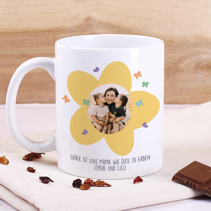 Personalisierte Fototasse für Mama zum Muttertag | Danke für alles Mama