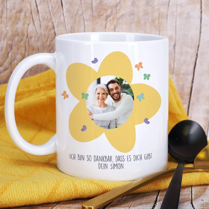 Personalisierte Fototasse für Mama zum Muttertag | Danke für alles Mama