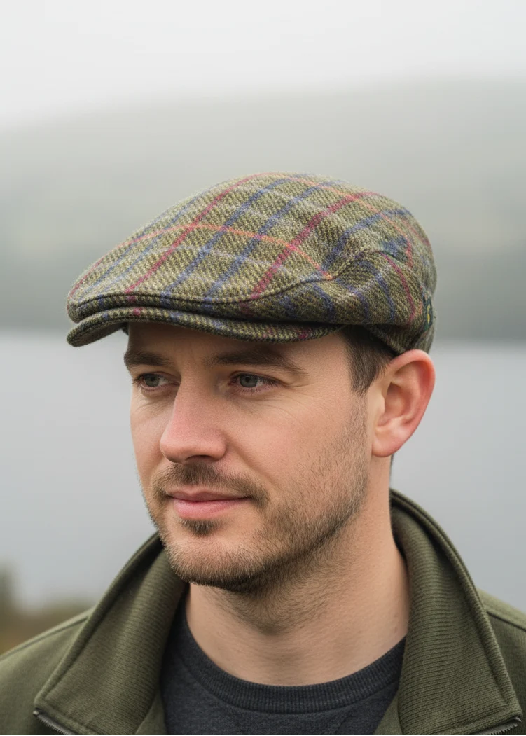 Mucros Weavers Trinity Cap - 100% Wool Flat Cap with Quilted Lining