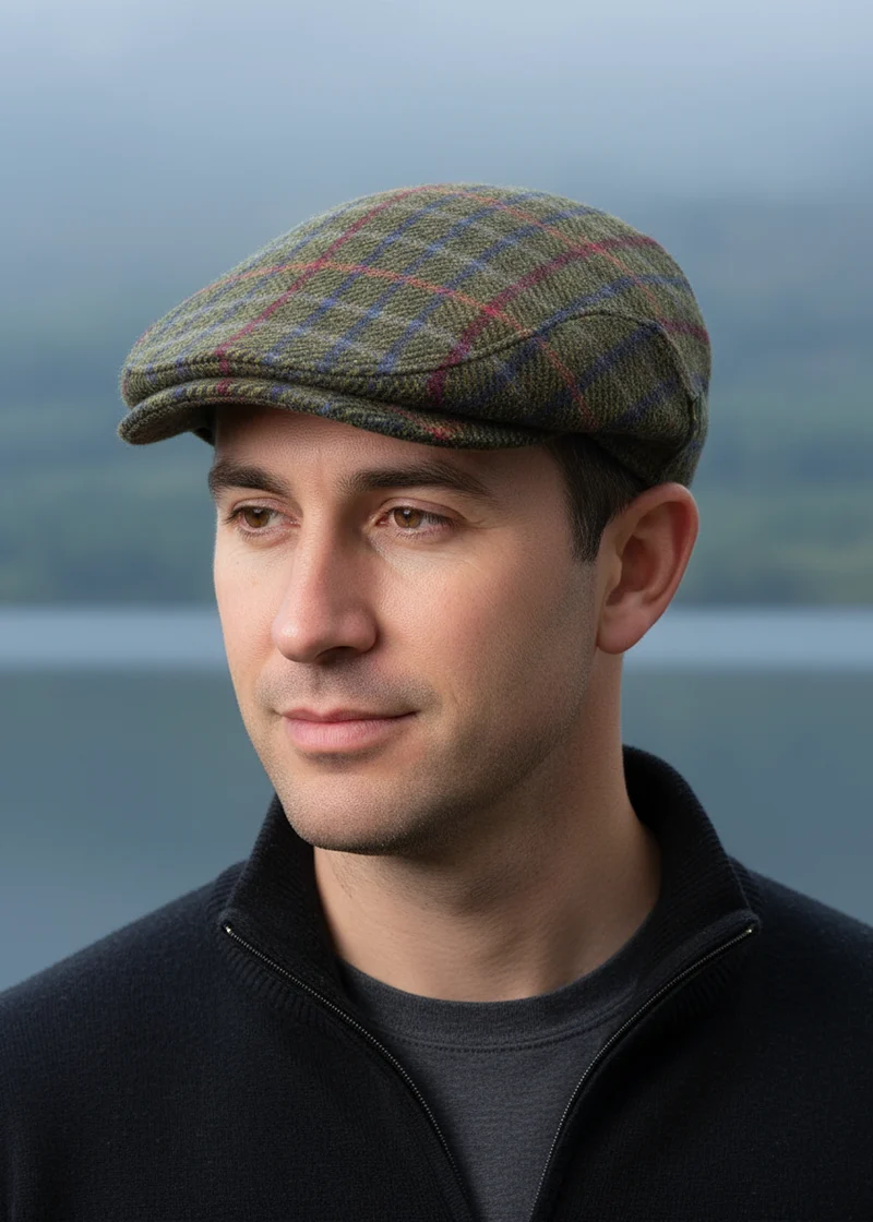 Mucros Weavers Trinity Cap - 100% Wool Flat Cap with Quilted Lining