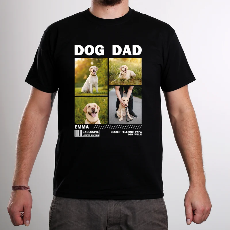 T-Shirt für Papas zum Vatertag, Geburtstag & Männertag in schwarz | Fotos & Text