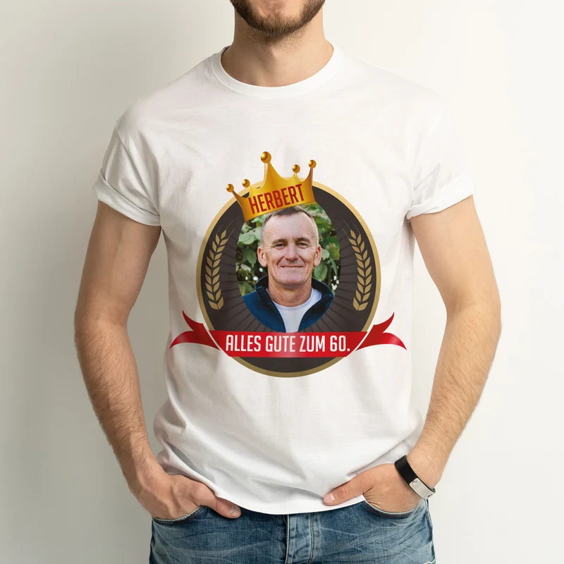 T-Shirt zum Geburtstag personalisiert mit Foto, Name & Text | Krone