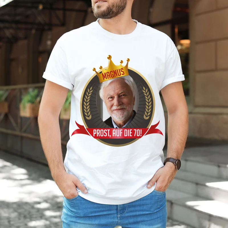 T-Shirt zum Geburtstag personalisiert mit Foto, Name & Text | Krone