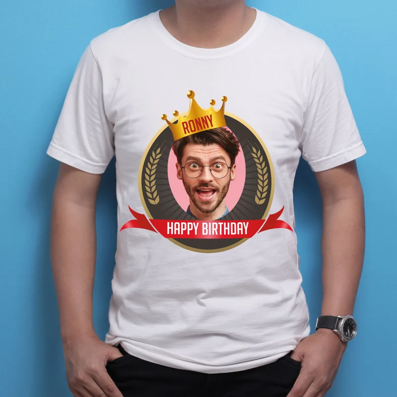 T-Shirt zum Geburtstag personalisiert mit Foto, Name & Text | Krone