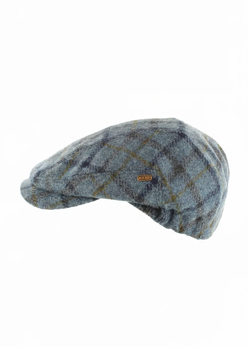 Mucros Kerry Cap | Premium Wool Flat Cap | Blue Check