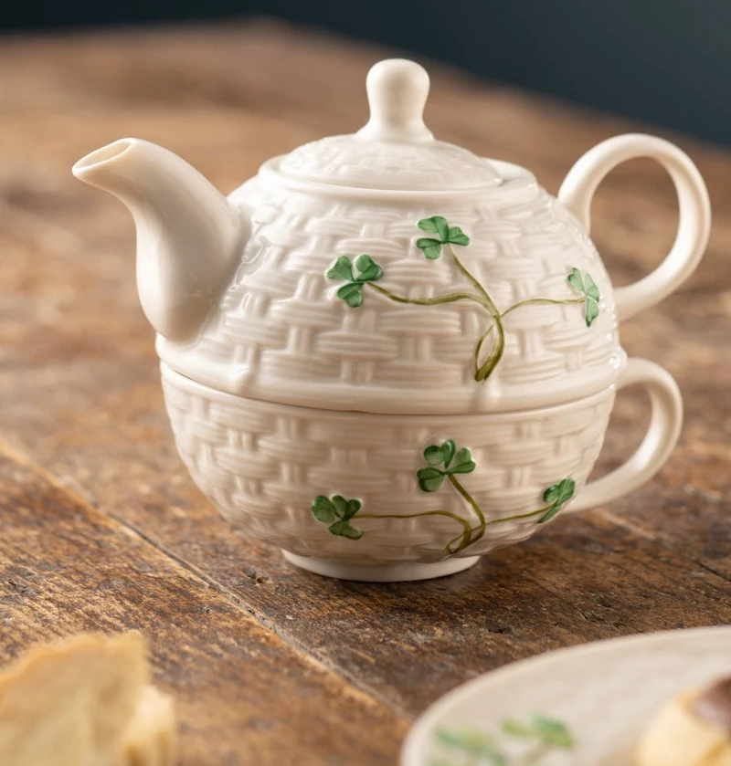 Belleek Classic Shamrock Tea for One