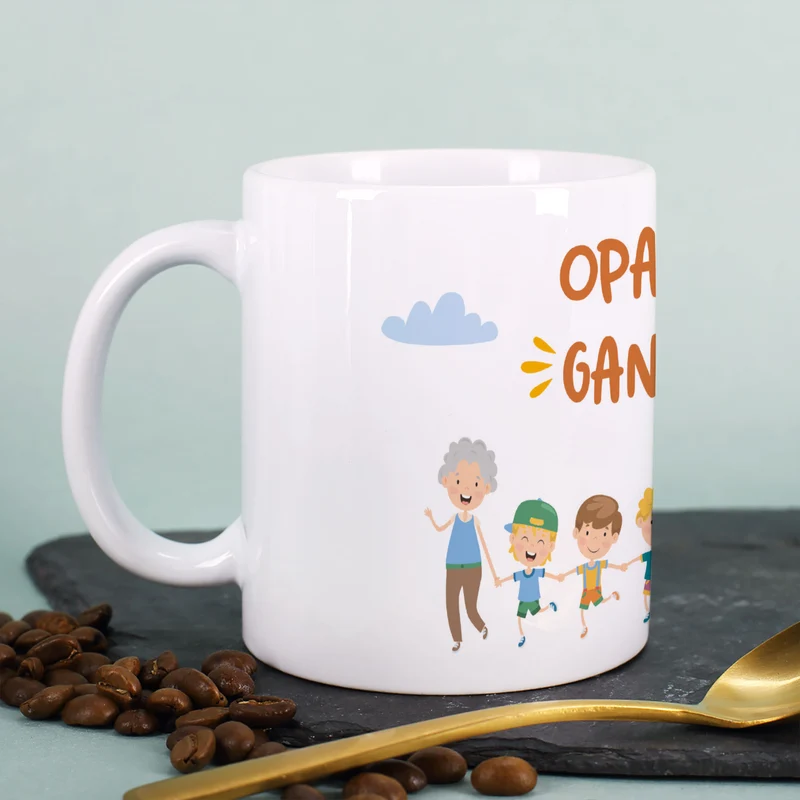 Personalisierbare Tasse für Familien, Erzieher & Lieblingsmenschen mit bis zu 10 Kindern | Gang