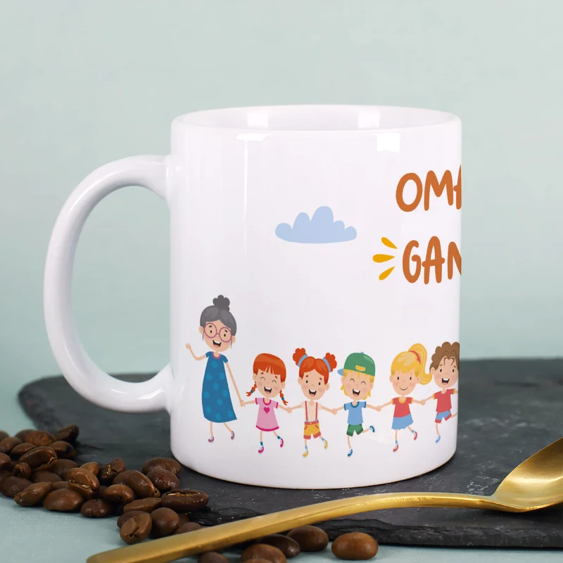 Personalisierbare Tasse für Familien, Erzieher & Lieblingsmenschen mit bis zu 10 Kindern | Gang