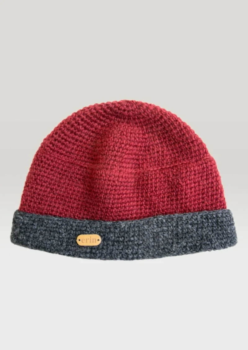 Erin Charcoal Rib Pullon Hat | Red Charcoal