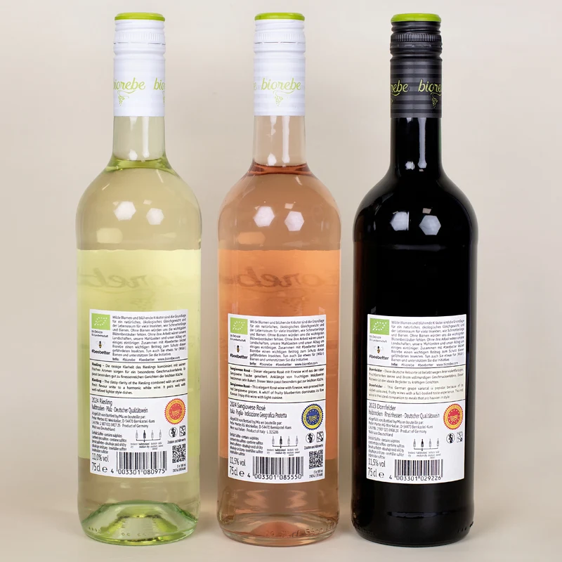 Biorebe Wein zu Ostern mit Wunschtext | „Weil man Ostereier nicht trinken kann“