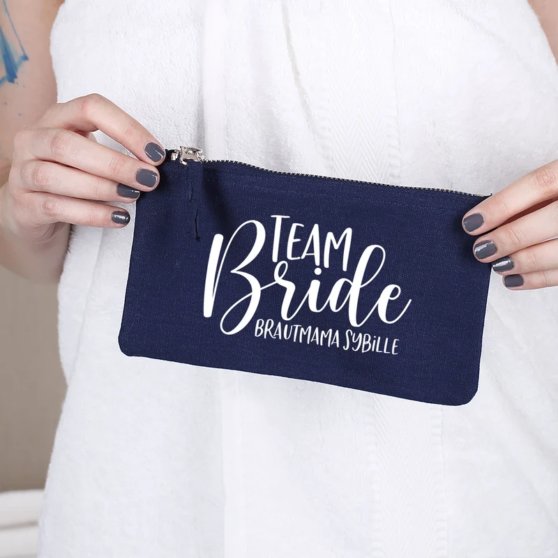 Beautycase mit Namensaufdruck | Team Bride | 5 Farben & Größenauswahl