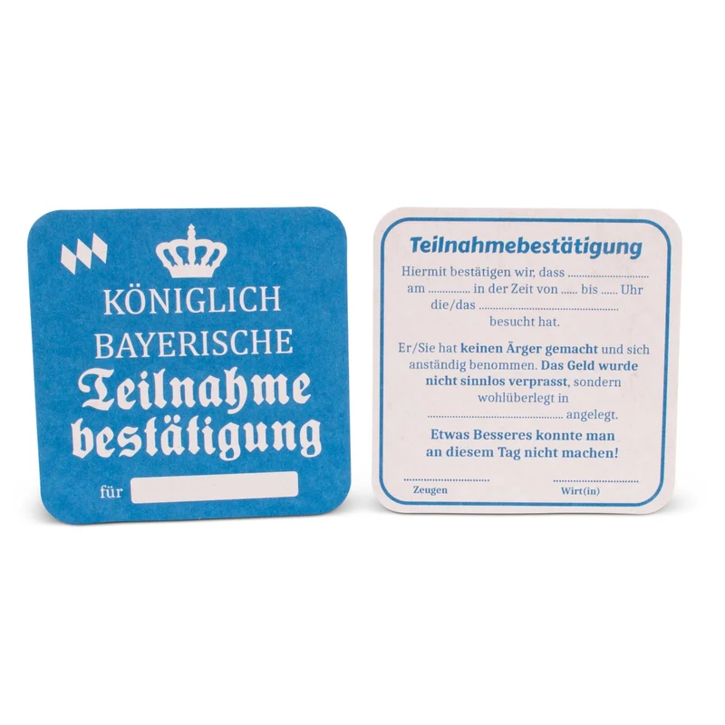 Bierfuizl "Königlich bay. Teilnahmebestätigung" (10 Stück)