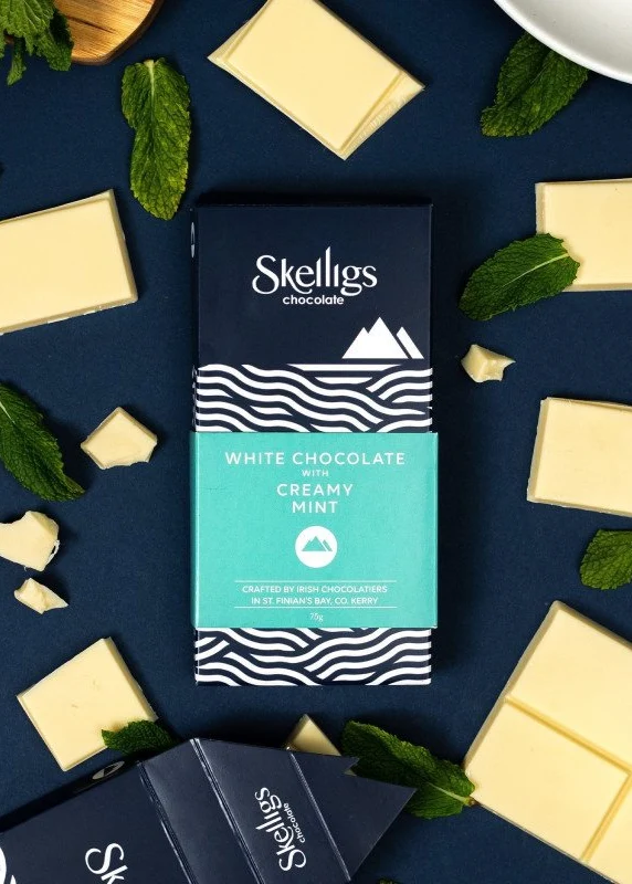 Creamy Mint & White Chocolate Bar | Skelligs Chocolate