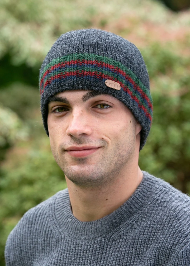 Erin Men's Rib Pullon Hat | Charcoal Green