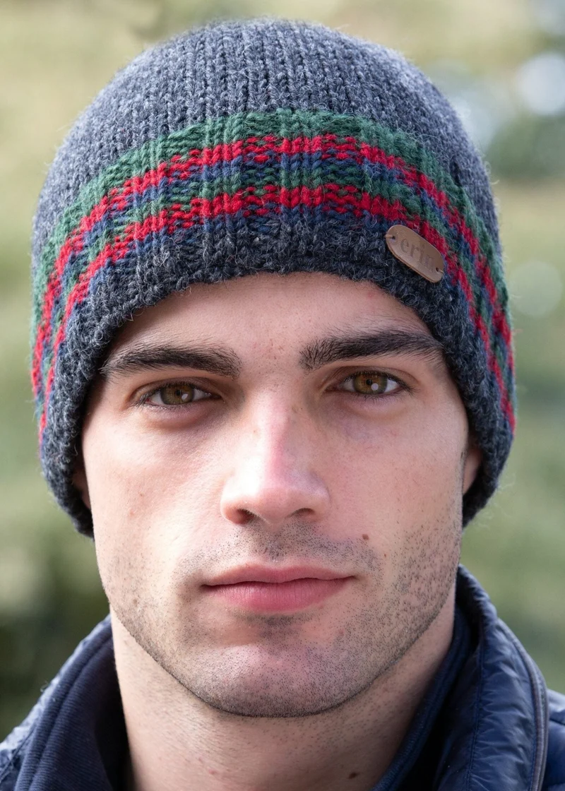 Erin Men's Rib Pullon Hat | Charcoal Green
