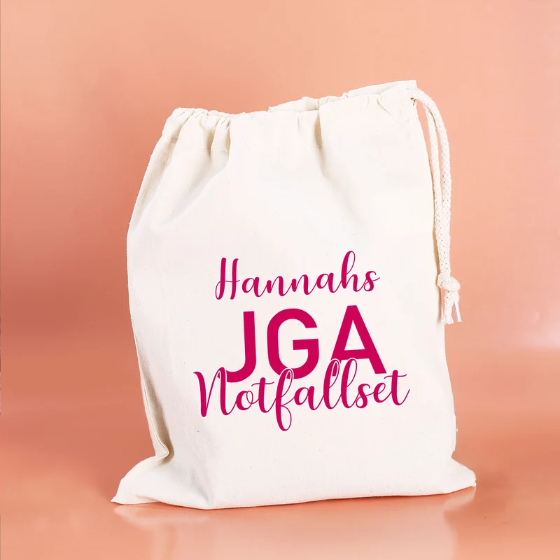 JGA Notfallset-Sack mit dem Namen der Braut | 2 Größen wählbar