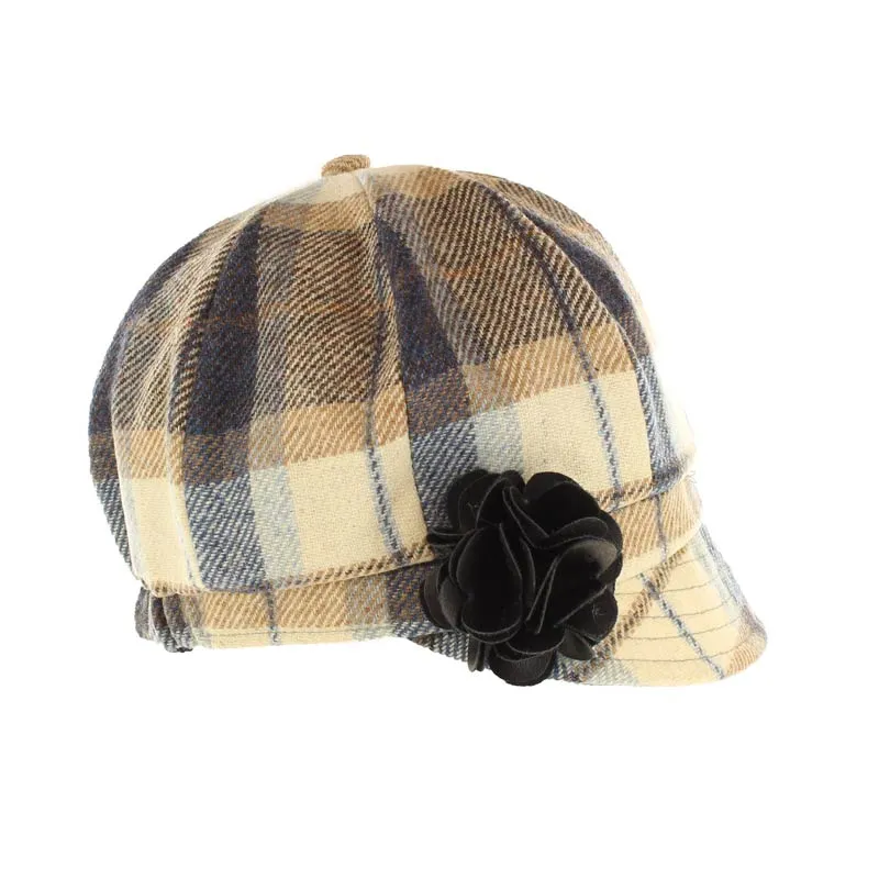Mucros Blue Check Newsboy Cap | Premium Tweed Hat