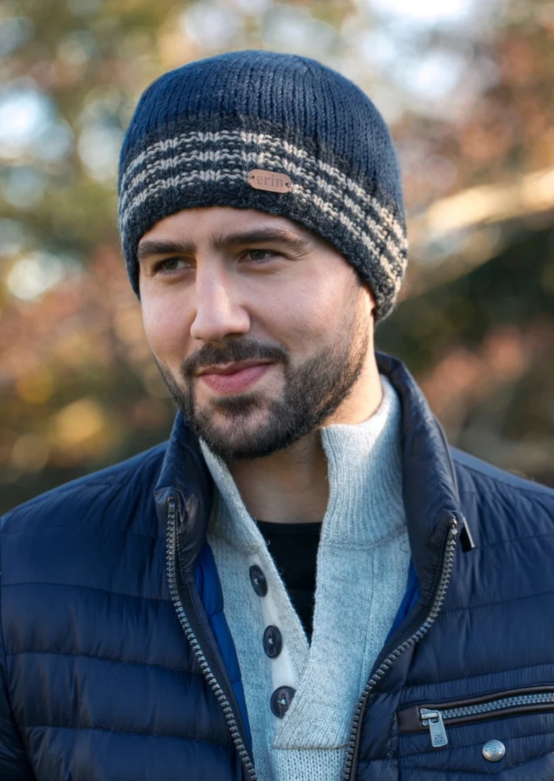 Erin Rib Turnup Hat | Navy Wool