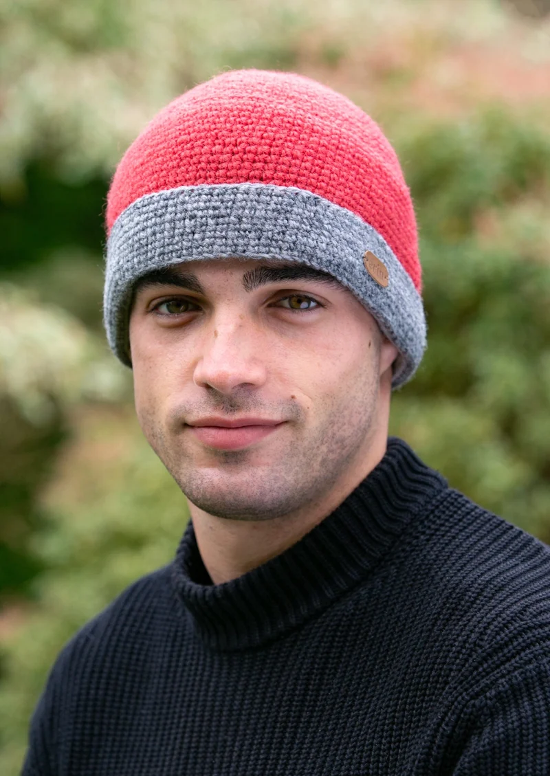 Erin Crochet Turn up Hat | Raspberry