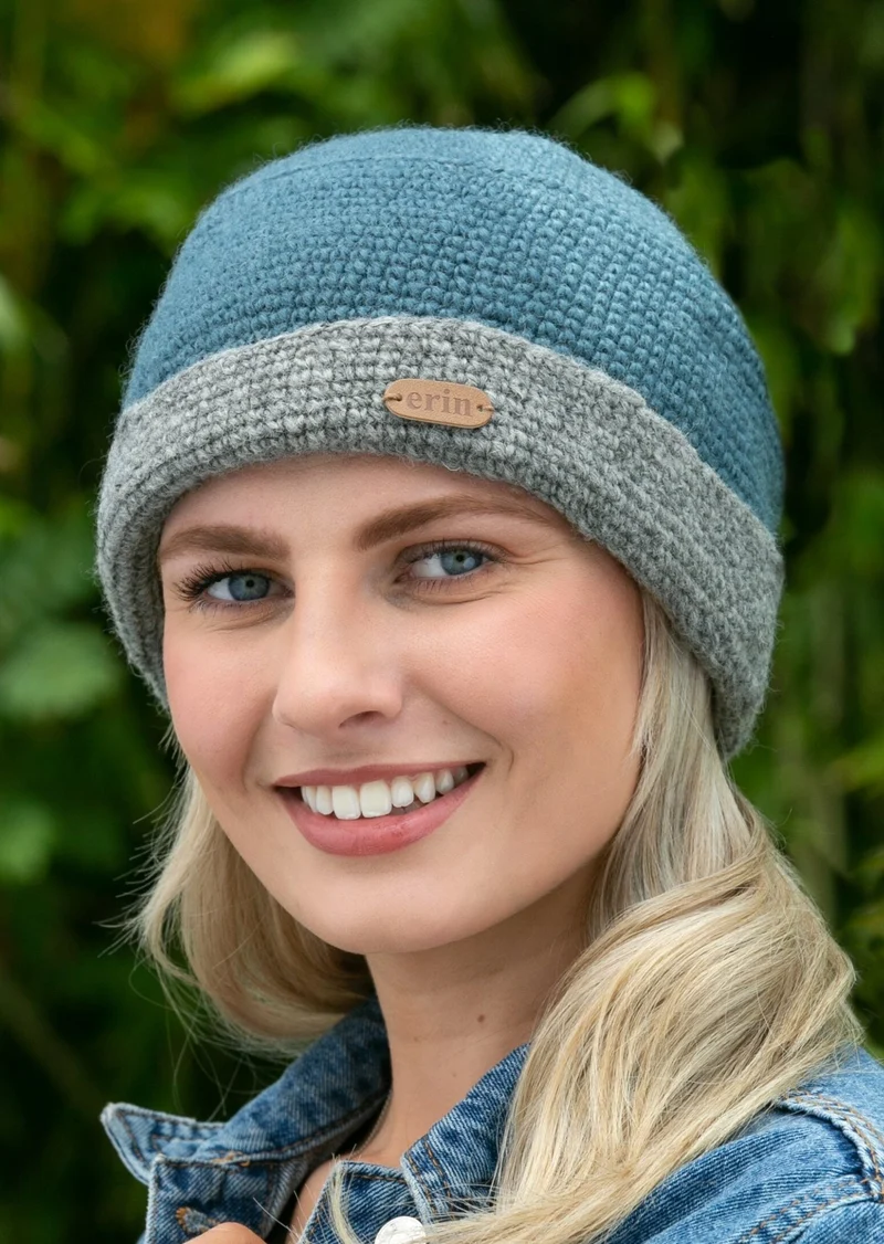 Erin Charcoal Rib Pullon Hat | Blue