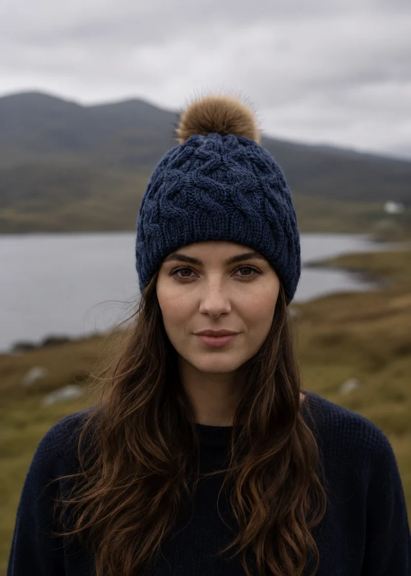 Aran Merino Wool Bobble Hat - Traditional Irish Knitwear