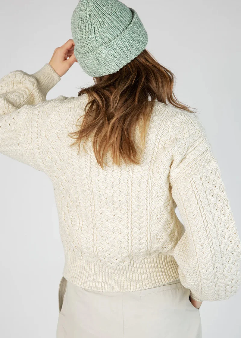 Zinnia Chunky Knit Merino Wool Hat | Sage Marl
