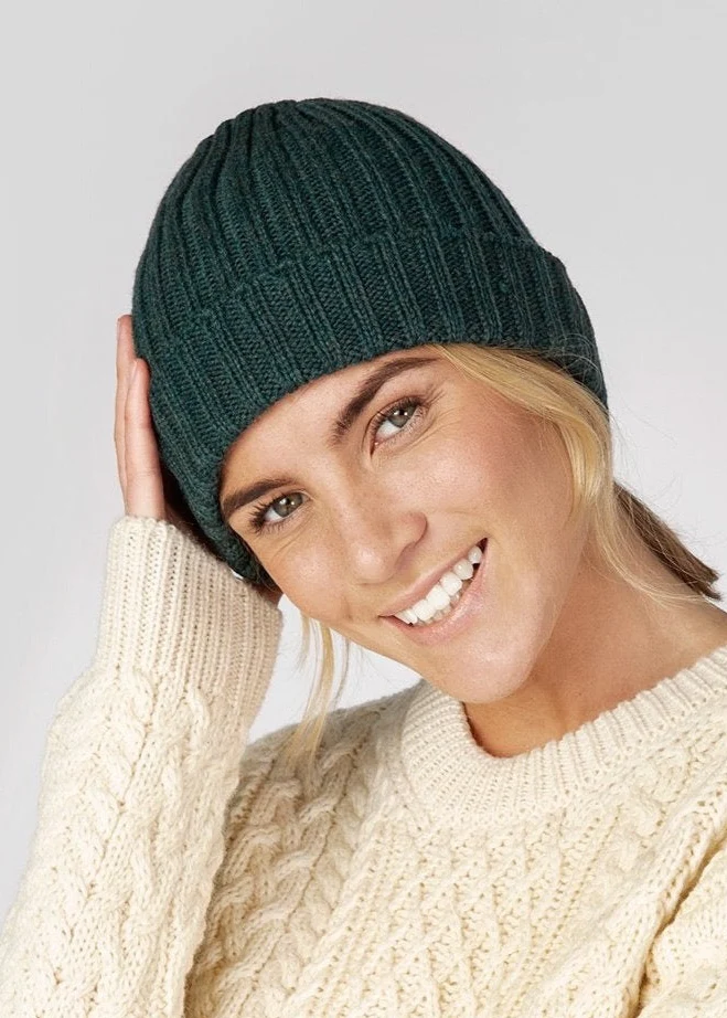 IrelandsEye Ribbed Merino Hat | Green