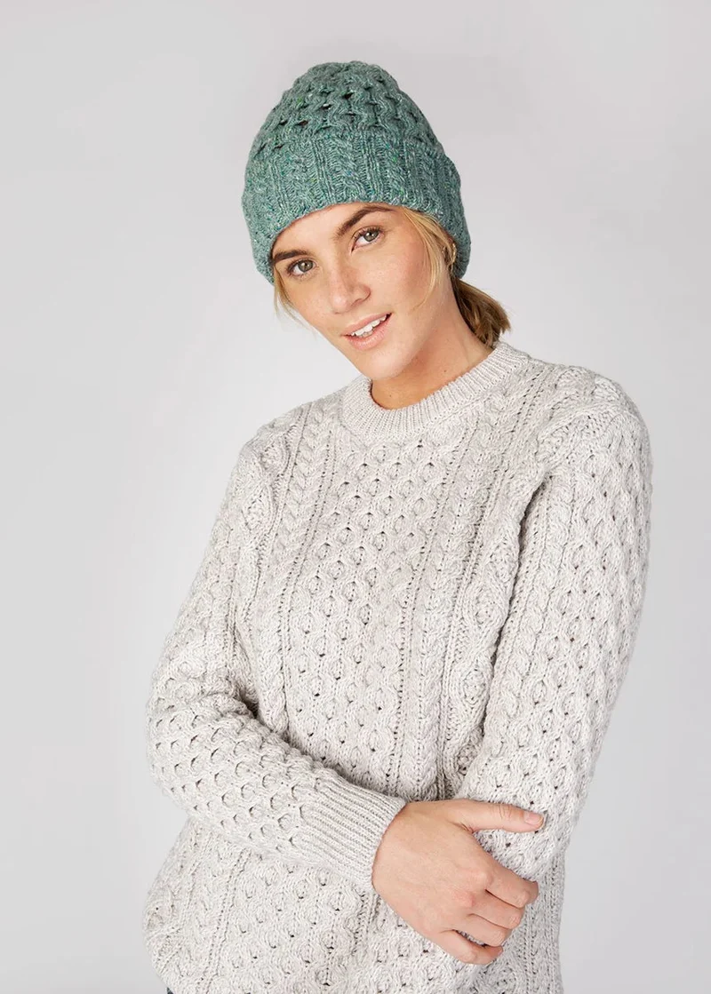 IrelandsEye Luxe Aran Hat | Ocean Mist