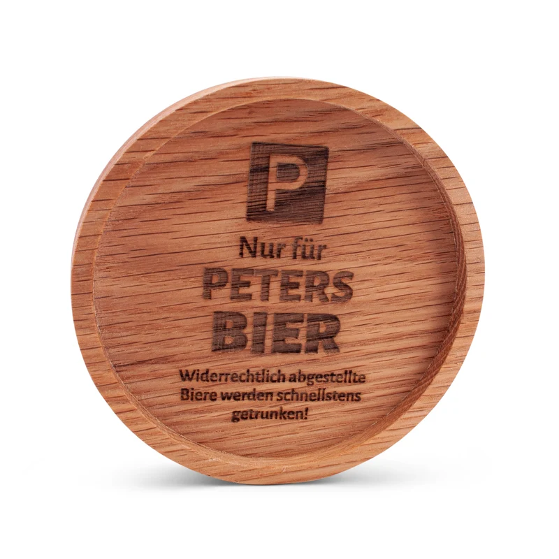 Holz-Untersetzer "Parkplatz" mit Wunschname
