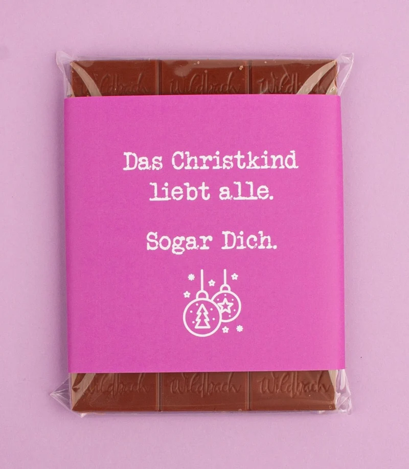 Schokolade "Das Christkind liebt alle"