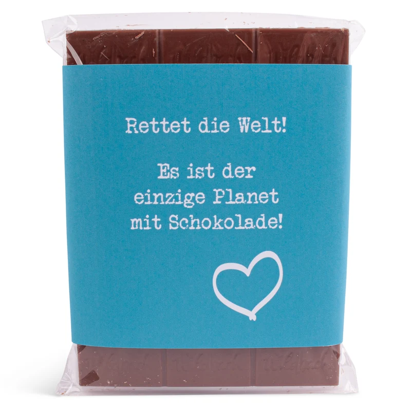 Schokolade "Rettet die Welt!"