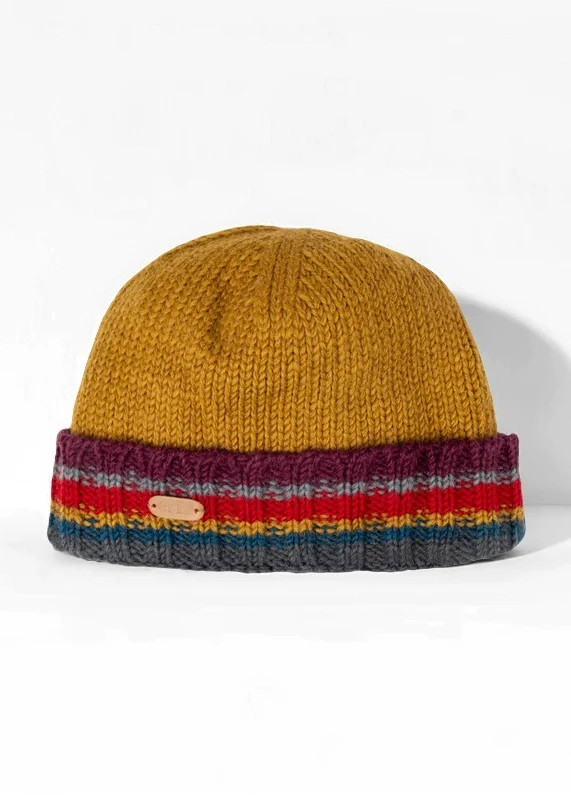 Erin Rib Pullon Turnup Hat | Mustard