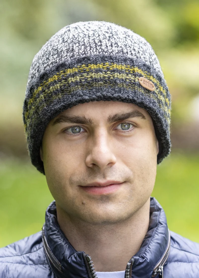 Erin Men's Rib Turnup Hat | Marled Green