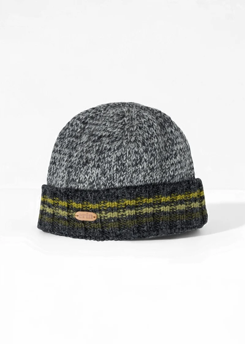 Erin Men's Rib Turnup Hat | Marled Green
