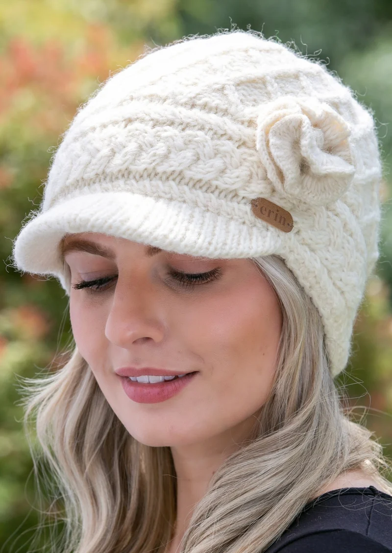 Erin Aran Flower Peak Hat | Natural