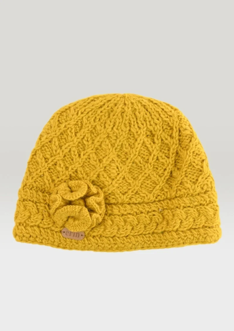 Erin Aran Trellis Flower Hat | Yellow