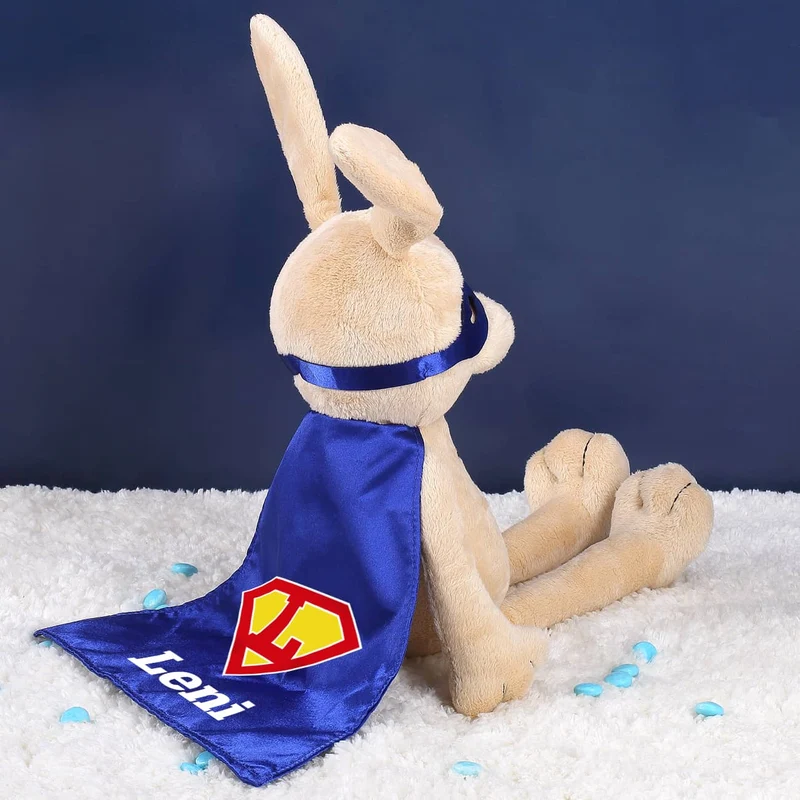 Kuschelhase "Rocket Rabbit" mit Ihrem Wunschnamen und Initiale