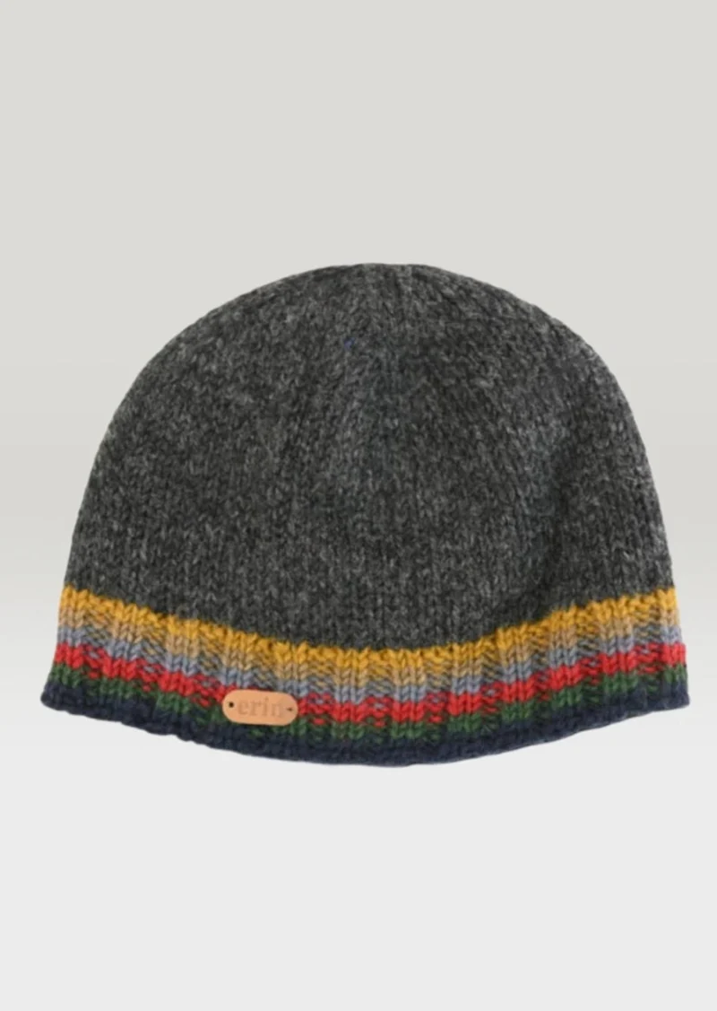 Erin Rib Turnup Hat | Charcoal Wool