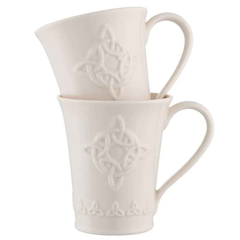 Belleek Classic Trinity Knot Mug Set Of 2