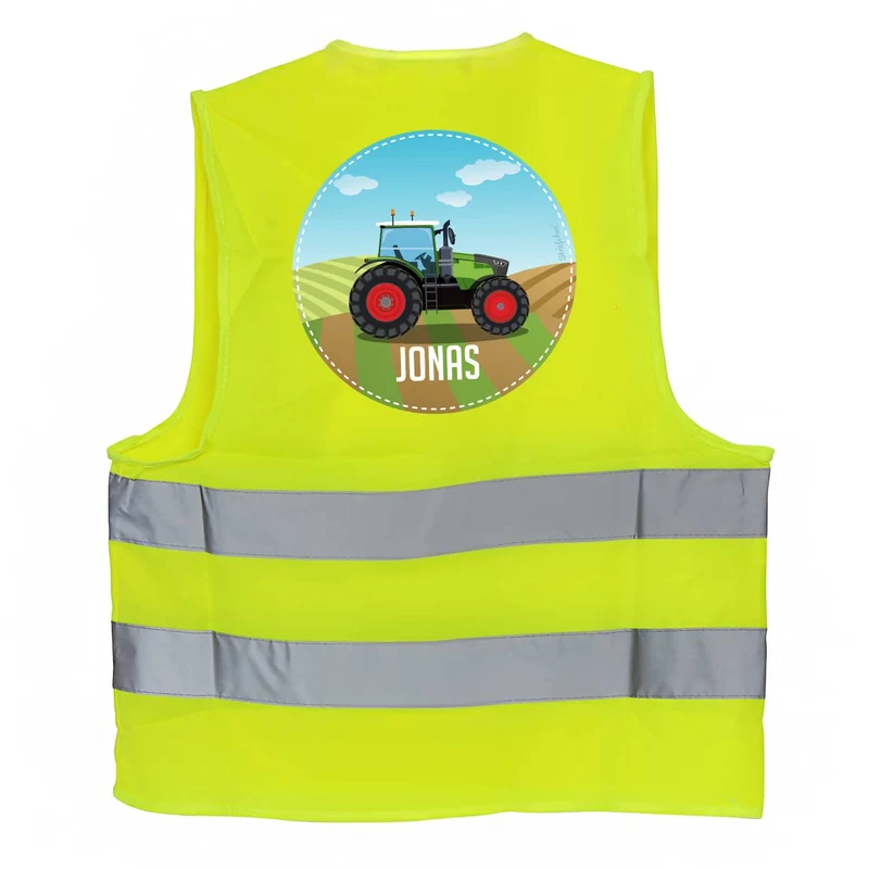 Kinderwarnweste - Traktor - mit Namensaufdruck