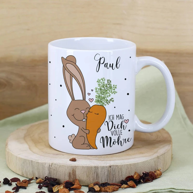 Ich mag Dich volle Möhre! - Tasse mit Wunschname
