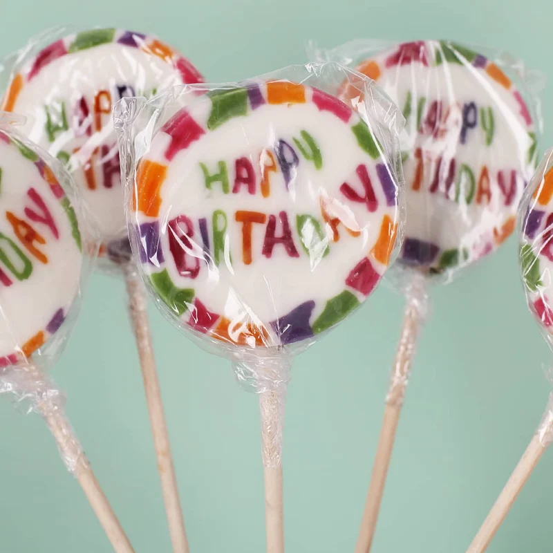 Handgefertigter HAPPY BIRTHDAY-Lolly