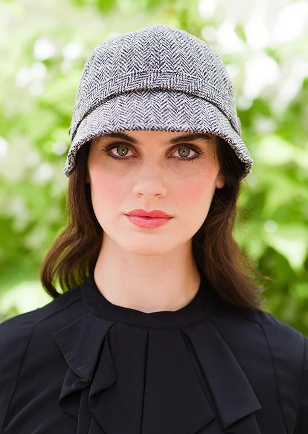 Mucros Grey Herringbone Flapper Hat