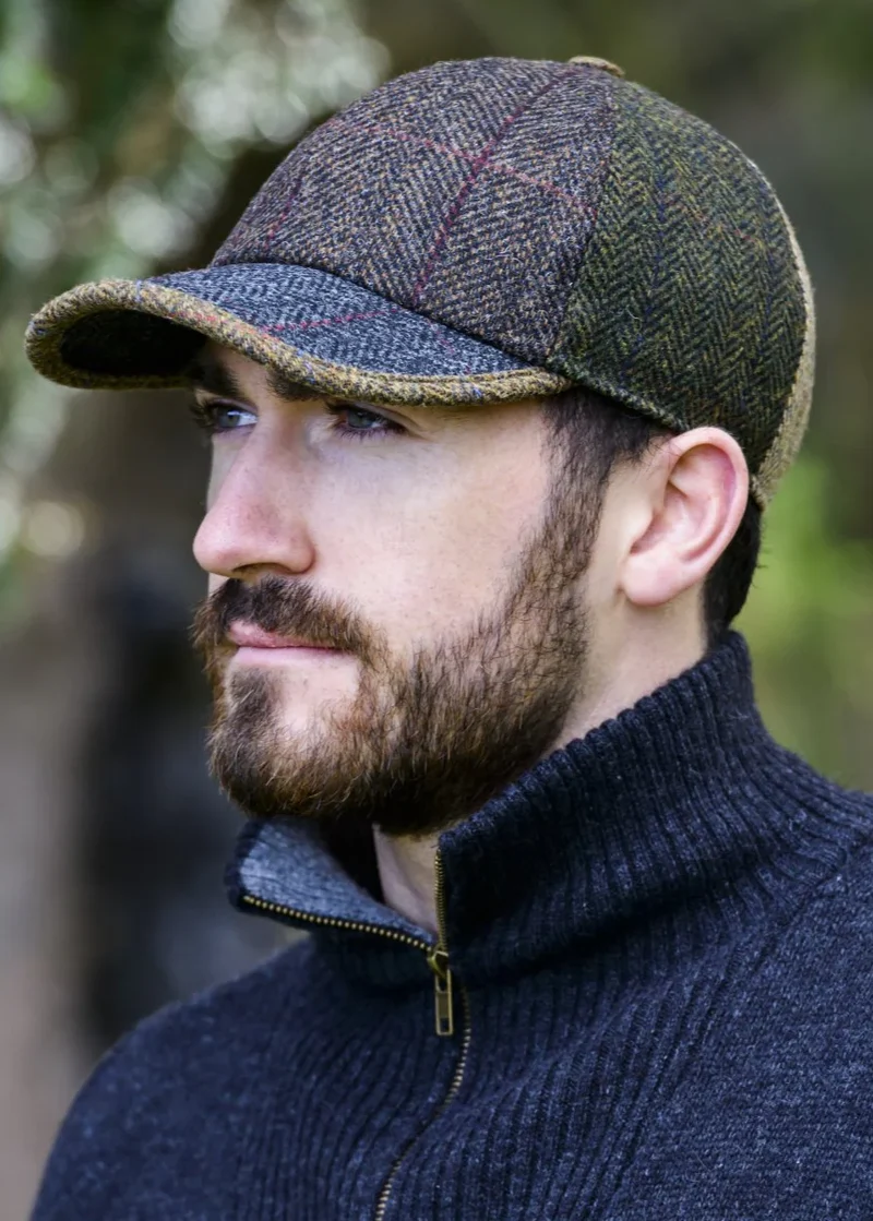 Mucros Patch Baseball Cap | Premium Wool Tweed