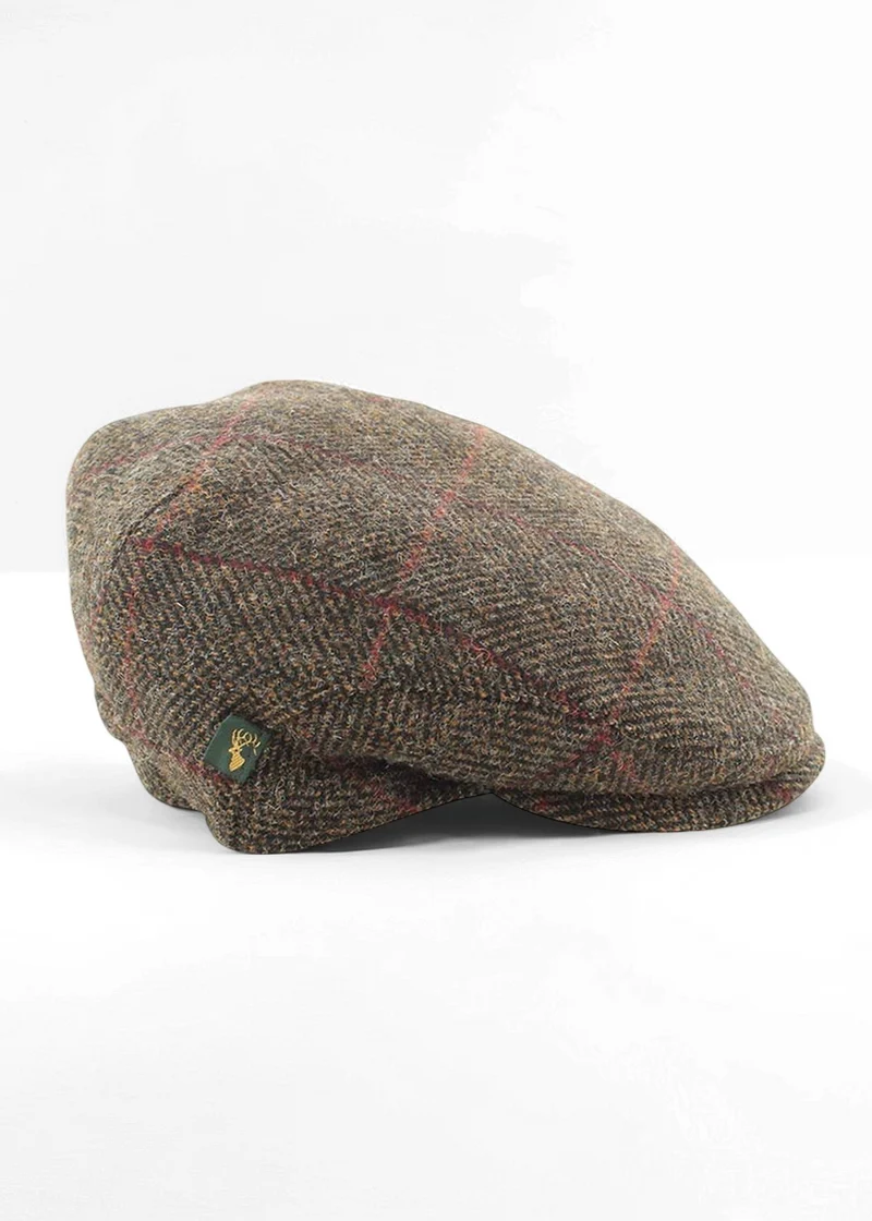 Mucros Trinity Cap | Premium Handwoven Wool Flat Cap | Brown