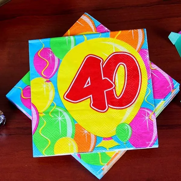 Geburtstagsservietten Ballon zum 40.