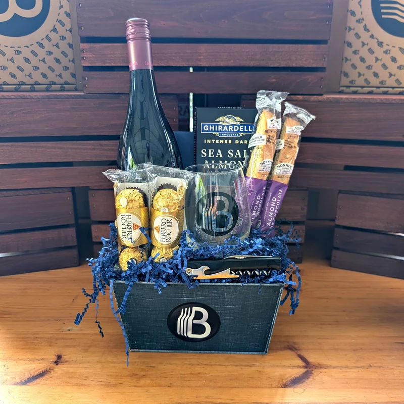 Seaglass Pinot Noir Wine Gift Basket | The BroBasket