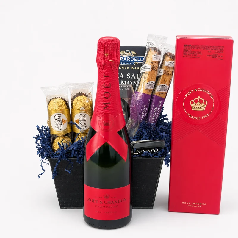 Moet & Chandon Brut Imperial Champagne Gift Basket | The BroBasket