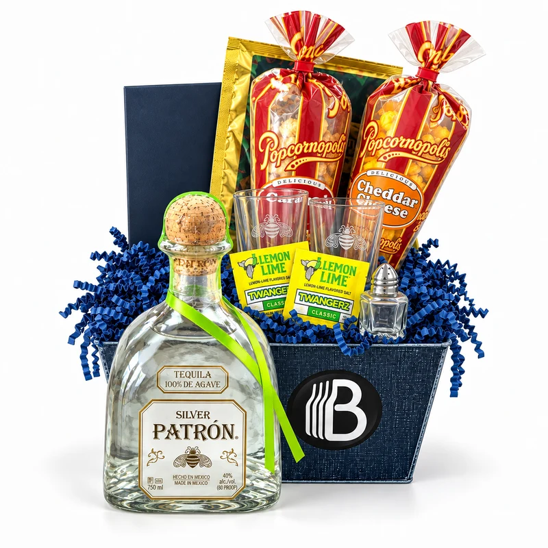 Patron Silver Tequila Gift Basket for Him | The BroBasket